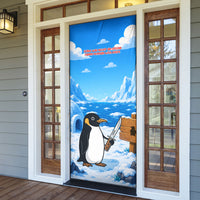 Flight Was Never An Option Funny Penguin With Knife Door Cover Animal Meme Humor Comic Graphic