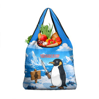 Flight Was Never An Option Funny Penguin With Knife Grocery Bag Animal Meme Humor Comic Graphic