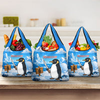 Flight Was Never An Option Funny Penguin With Knife Grocery Bag Animal Meme Humor Comic Graphic