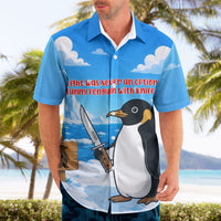 Flight Was Never An Option Funny Penguin With Knife Hawaiian Shirt Animal Meme Humor Comic Graphic