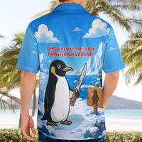 Flight Was Never An Option Funny Penguin With Knife Hawaiian Shirt Animal Meme Humor Comic Graphic