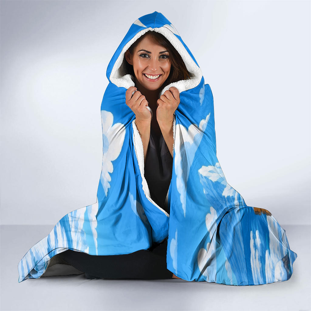 Flight Was Never An Option Funny Penguin With Knife Hooded Blanket Animal Meme Humor Comic Graphic