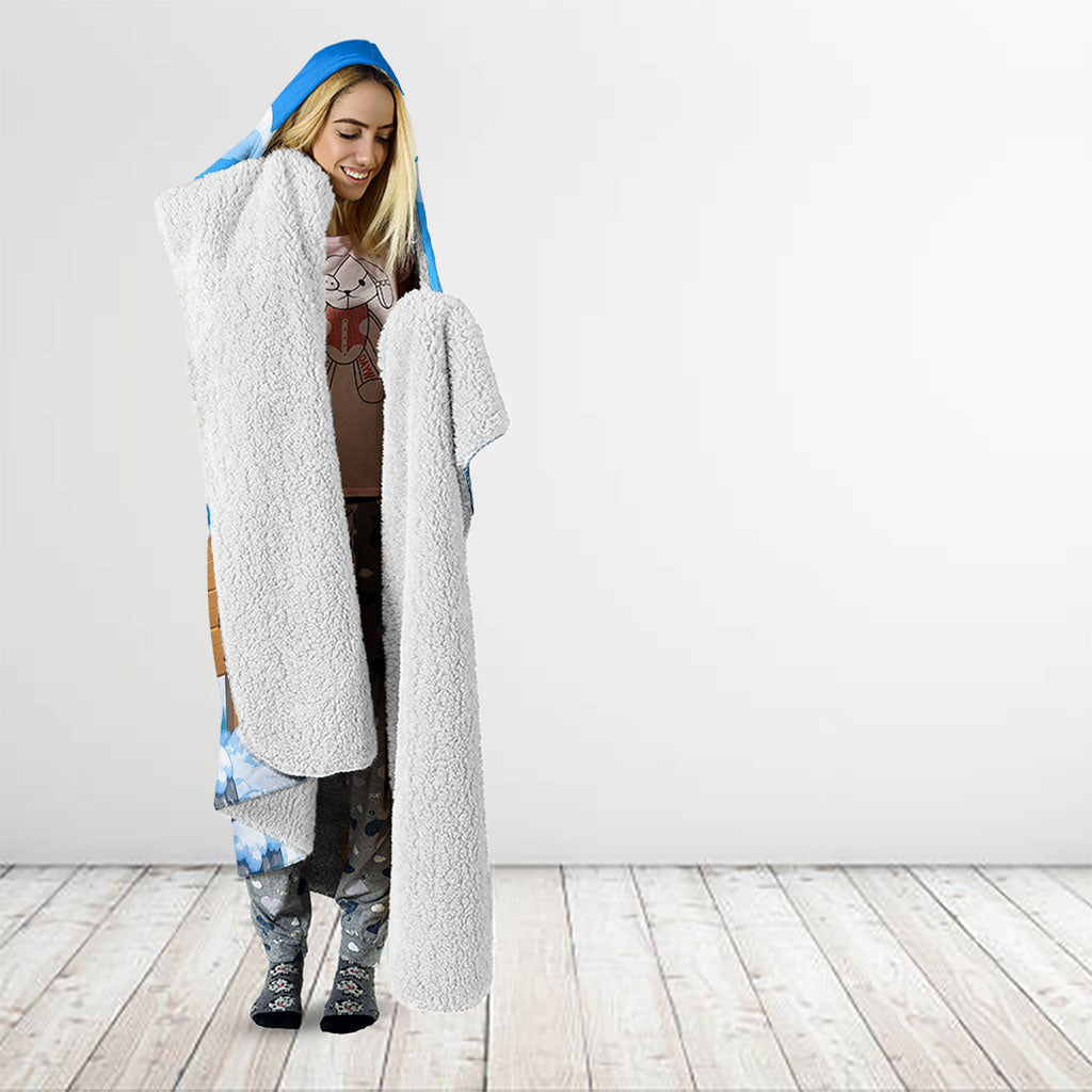 Flight Was Never An Option Funny Penguin With Knife Hooded Blanket Animal Meme Humor Comic Graphic