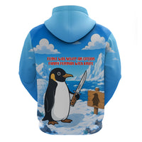 Flight Was Never An Option Funny Penguin With Knife Hoodie Animal Meme Humor Comic Graphic