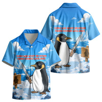 Flight Was Never An Option Funny Penguin With Knife Kid Hawaiian Shirt Animal Meme Humor Comic Graphic