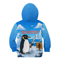 Flight Was Never An Option Funny Penguin With Knife Kid Hoodie Animal Meme Humor Comic Graphic
