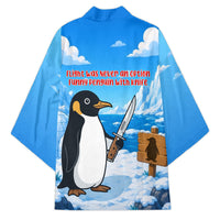 Flight Was Never An Option Funny Penguin With Knife Kimono Animal Meme Humor Comic Graphic
