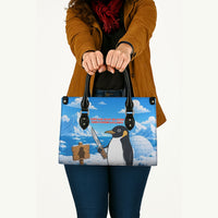 Flight Was Never An Option Funny Penguin With Knife Leather Bag Animal Meme Humor Comic Graphic