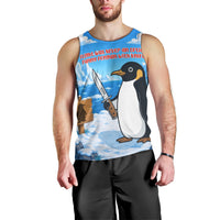 Flight Was Never An Option Funny Penguin With Knife Men Tank Top Animal Meme Humor Comic Graphic