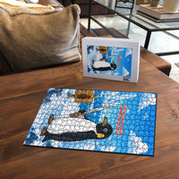 Flight Was Never An Option Funny Penguin With Knife Puzzle Animal Meme Humor Comic Graphic