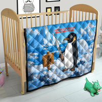Flight Was Never An Option Funny Penguin With Knife Quilt Animal Meme Humor Comic Graphic