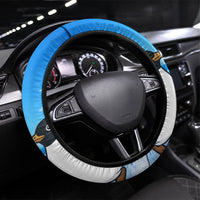 Flight Was Never An Option Funny Penguin With Knife Steering Wheel Cover Animal Meme Humor Comic Graphic