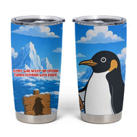 Flight Was Never An Option Funny Penguin With Knife Tumbler Cup Animal Meme Humor Comic Graphic