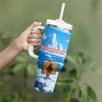 Flight Was Never An Option Funny Penguin With Knife Tumbler With Handle Animal Meme Humor Comic Graphic