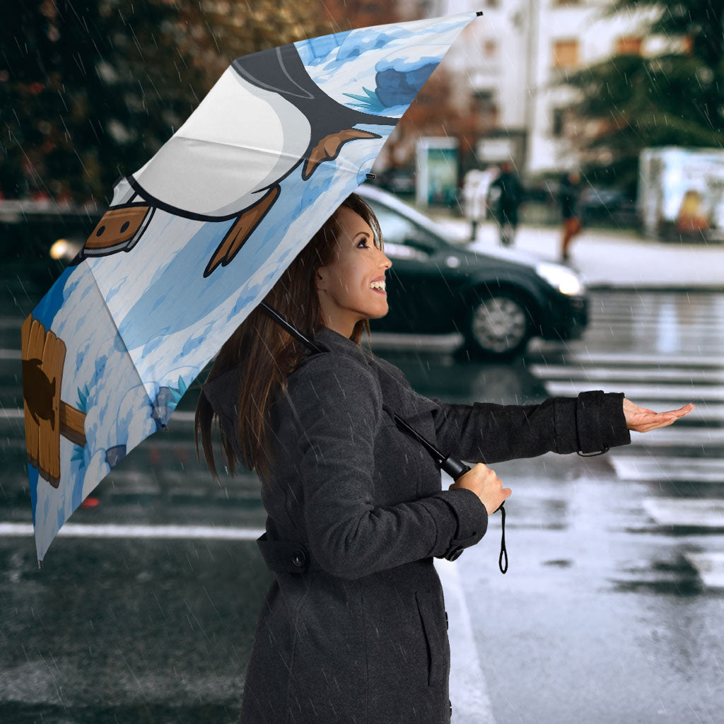 Flight Was Never An Option Funny Penguin With Knife Umbrella Animal Meme Humor Comic Graphic