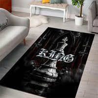 King Chess Piece Area Rug Dark Gothic Fantasy Board Game Art