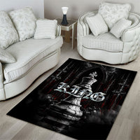 King Chess Piece Area Rug Dark Gothic Fantasy Board Game Art