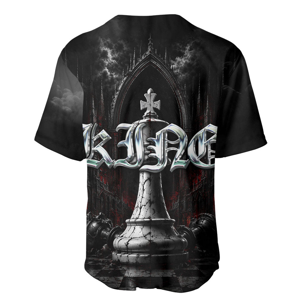 King Chess Piece Baseball Jersey Dark Gothic Fantasy Board Game Art