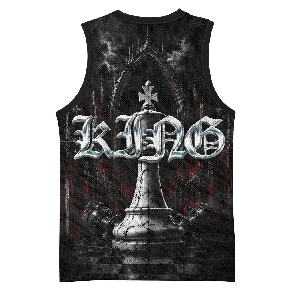 King Chess Piece Basketball Jersey Dark Gothic Fantasy Board Game Art