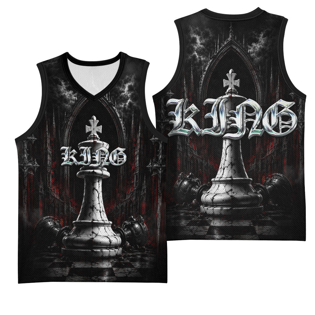 King Chess Piece Basketball Jersey Dark Gothic Fantasy Board Game Art
