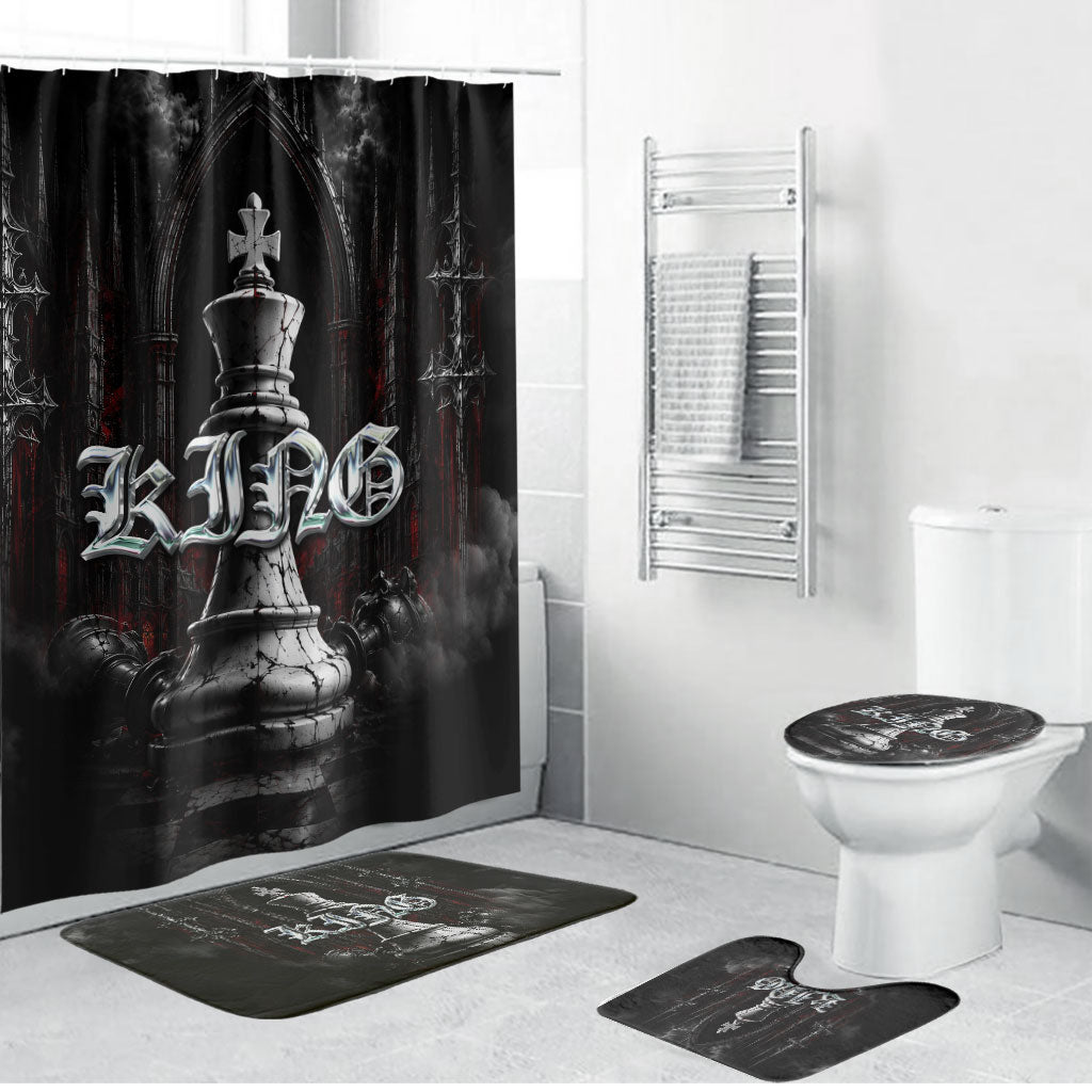 King Chess Piece Bathroom Set Dark Gothic Fantasy Board Game Art