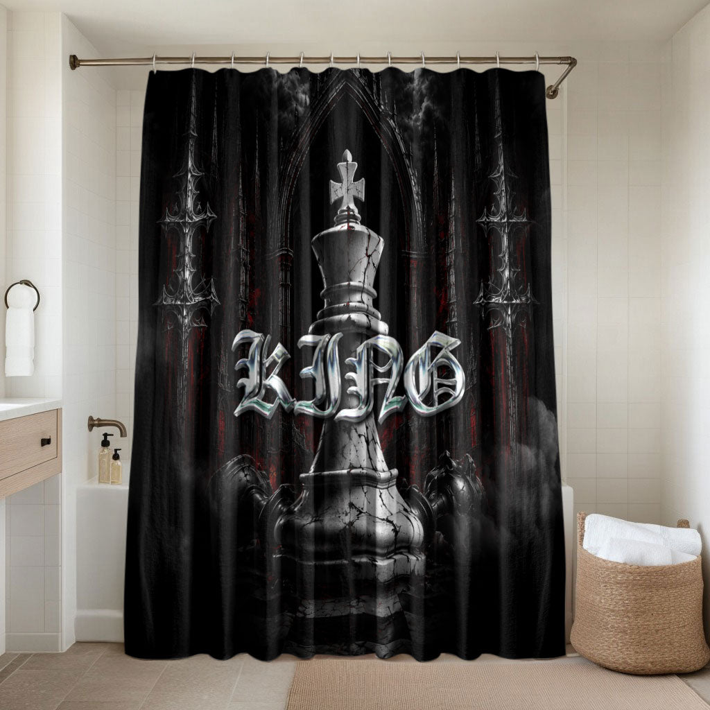 King Chess Piece Bathroom Set Dark Gothic Fantasy Board Game Art
