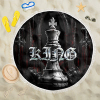 King Chess Piece Beach Blanket Dark Gothic Fantasy Board Game Art