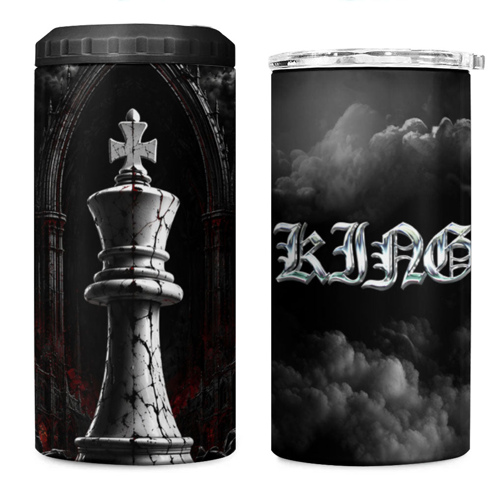 King Chess Piece 4 in 1 Can Cooler Tumbler Dark Gothic Fantasy Board Game Art