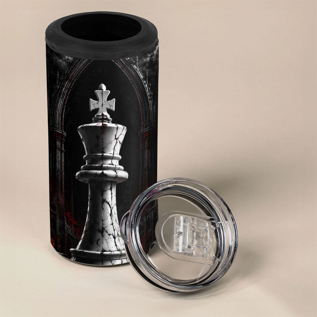 King Chess Piece 4 in 1 Can Cooler Tumbler Dark Gothic Fantasy Board Game Art