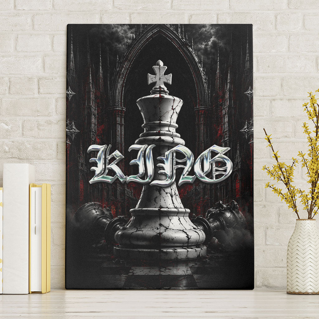 King Chess Piece Canvas Wall Art Dark Gothic Fantasy Board Game Art