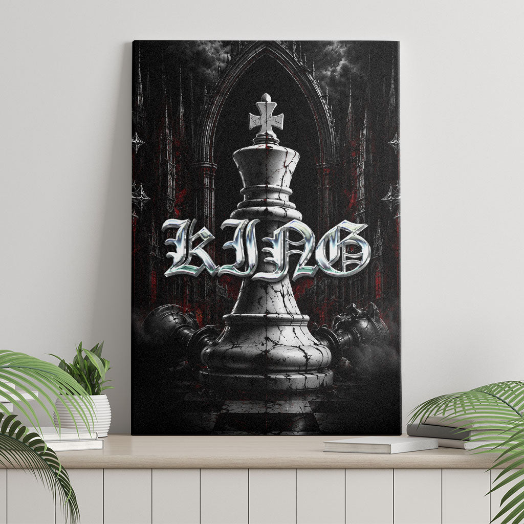 King Chess Piece Canvas Wall Art Dark Gothic Fantasy Board Game Art