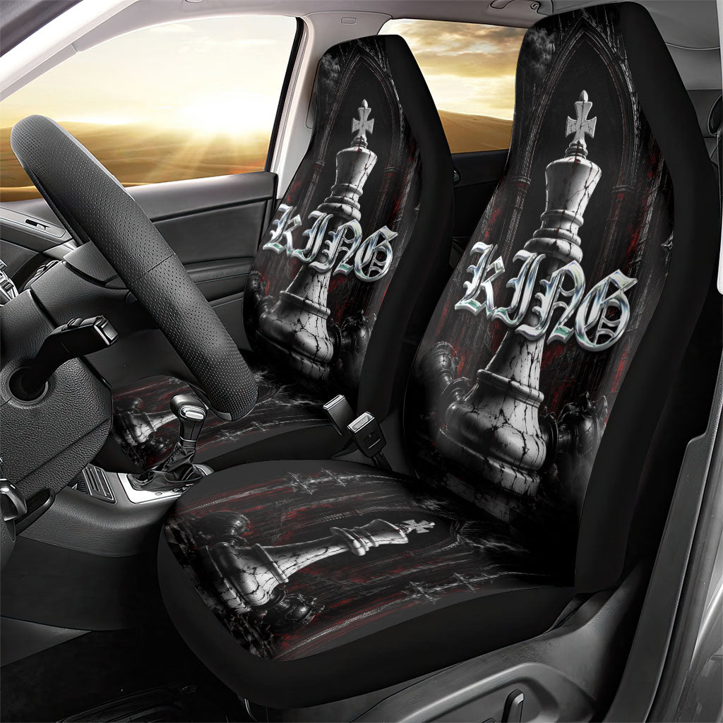 King Chess Piece Car Seat Cover Dark Gothic Fantasy Board Game Art