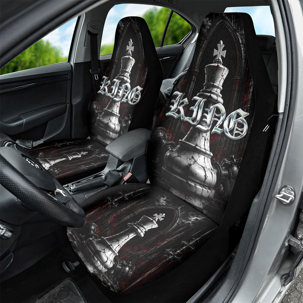 King Chess Piece Car Seat Cover Dark Gothic Fantasy Board Game Art