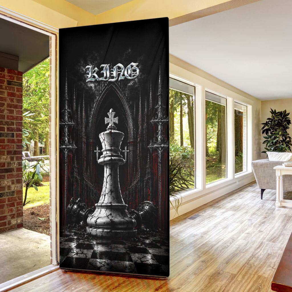 King Chess Piece Door Cover Dark Gothic Fantasy Board Game Art