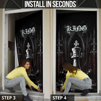 King Chess Piece Door Cover Dark Gothic Fantasy Board Game Art