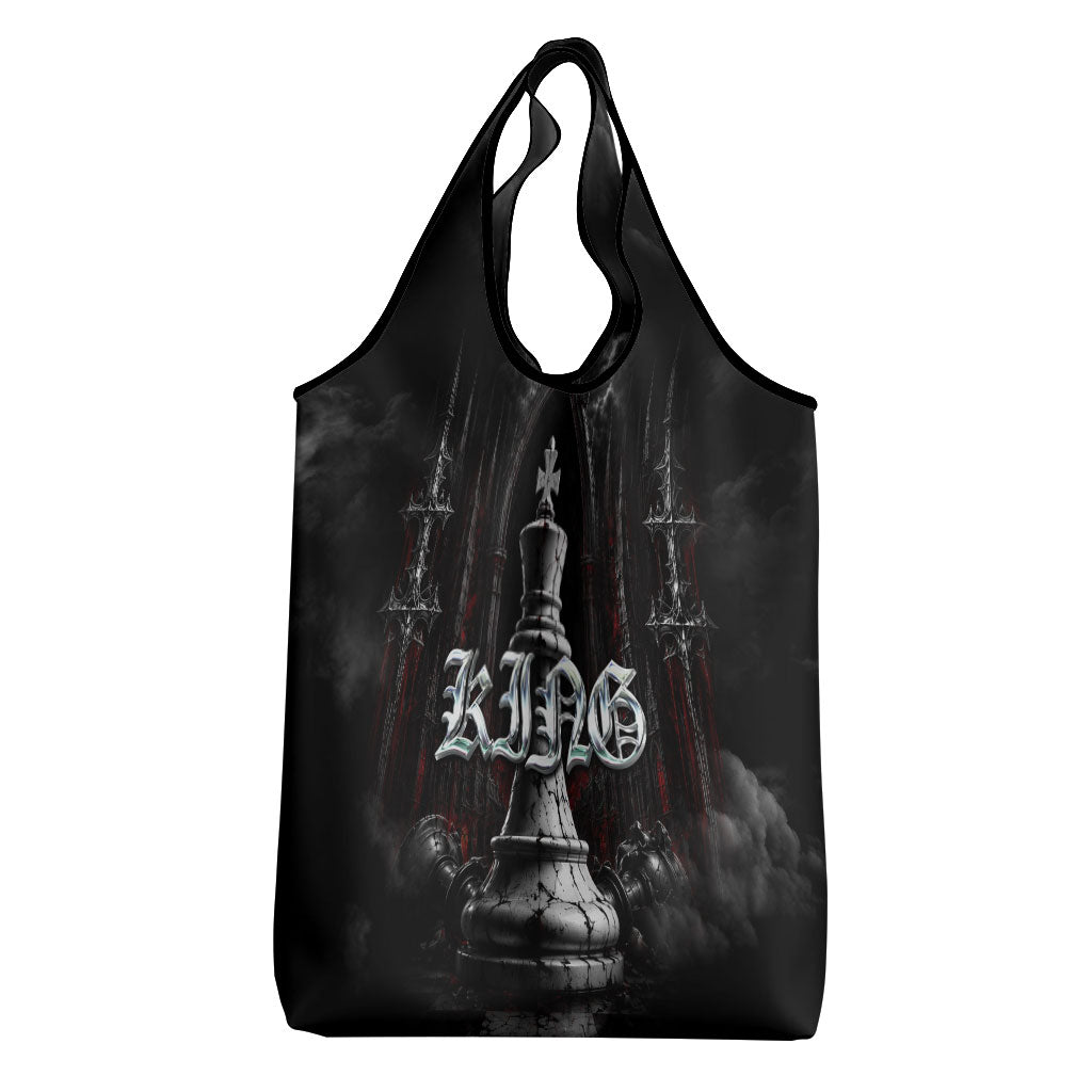 King Chess Piece Grocery Bag Dark Gothic Fantasy Board Game Art