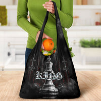 King Chess Piece Grocery Bag Dark Gothic Fantasy Board Game Art