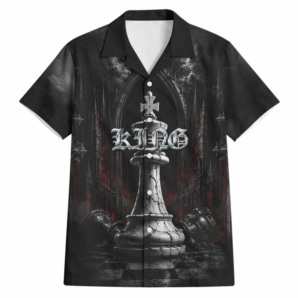 King Chess Piece Hawaiian Shirt Dark Gothic Fantasy Board Game Art