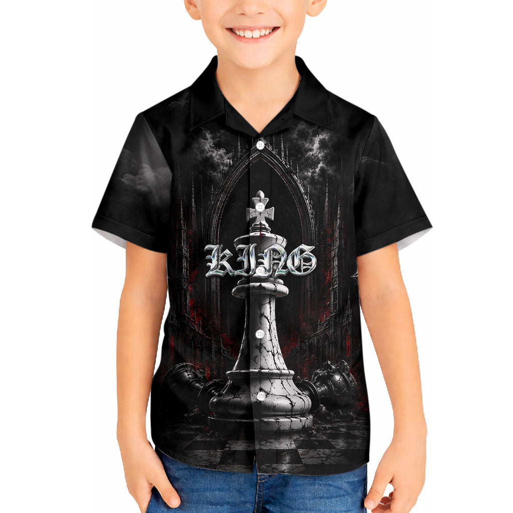 King Chess Piece Hawaiian Shirt Dark Gothic Fantasy Board Game Art