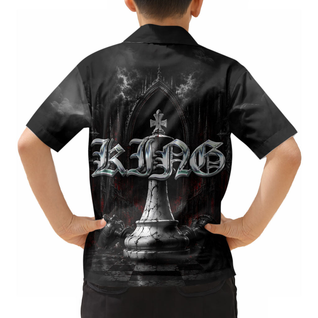 King Chess Piece Hawaiian Shirt Dark Gothic Fantasy Board Game Art