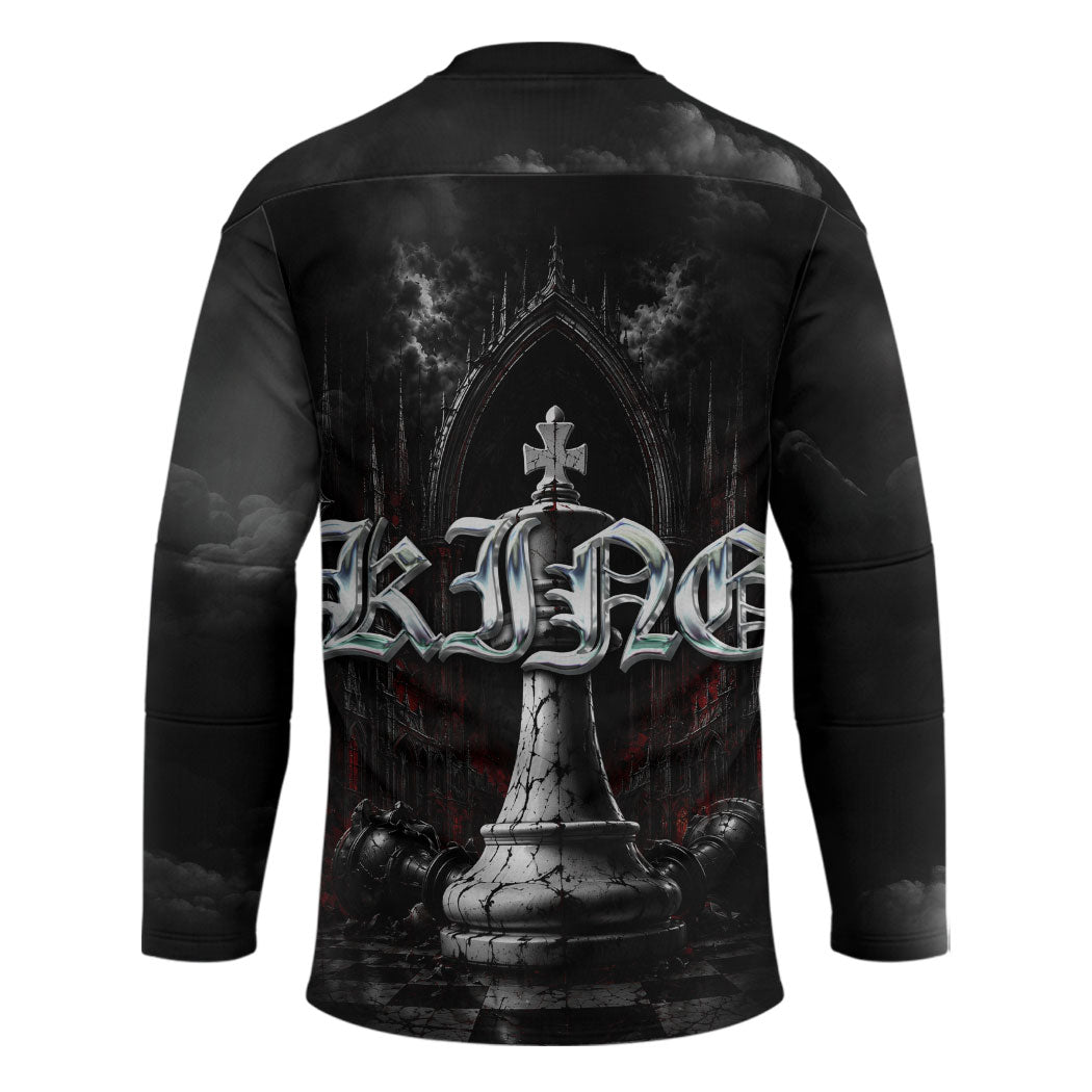 King Chess Piece Hockey Jersey Dark Gothic Fantasy Board Game Art