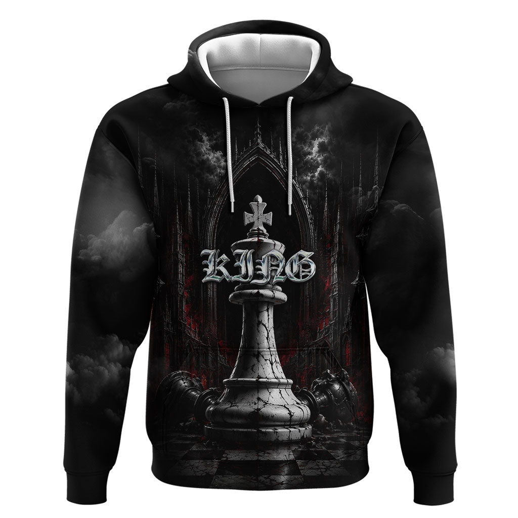 King Chess Piece Hoodie Dark Gothic Fantasy Board Game Art