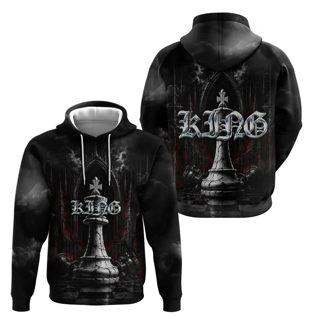 King Chess Piece Hoodie Dark Gothic Fantasy Board Game Art