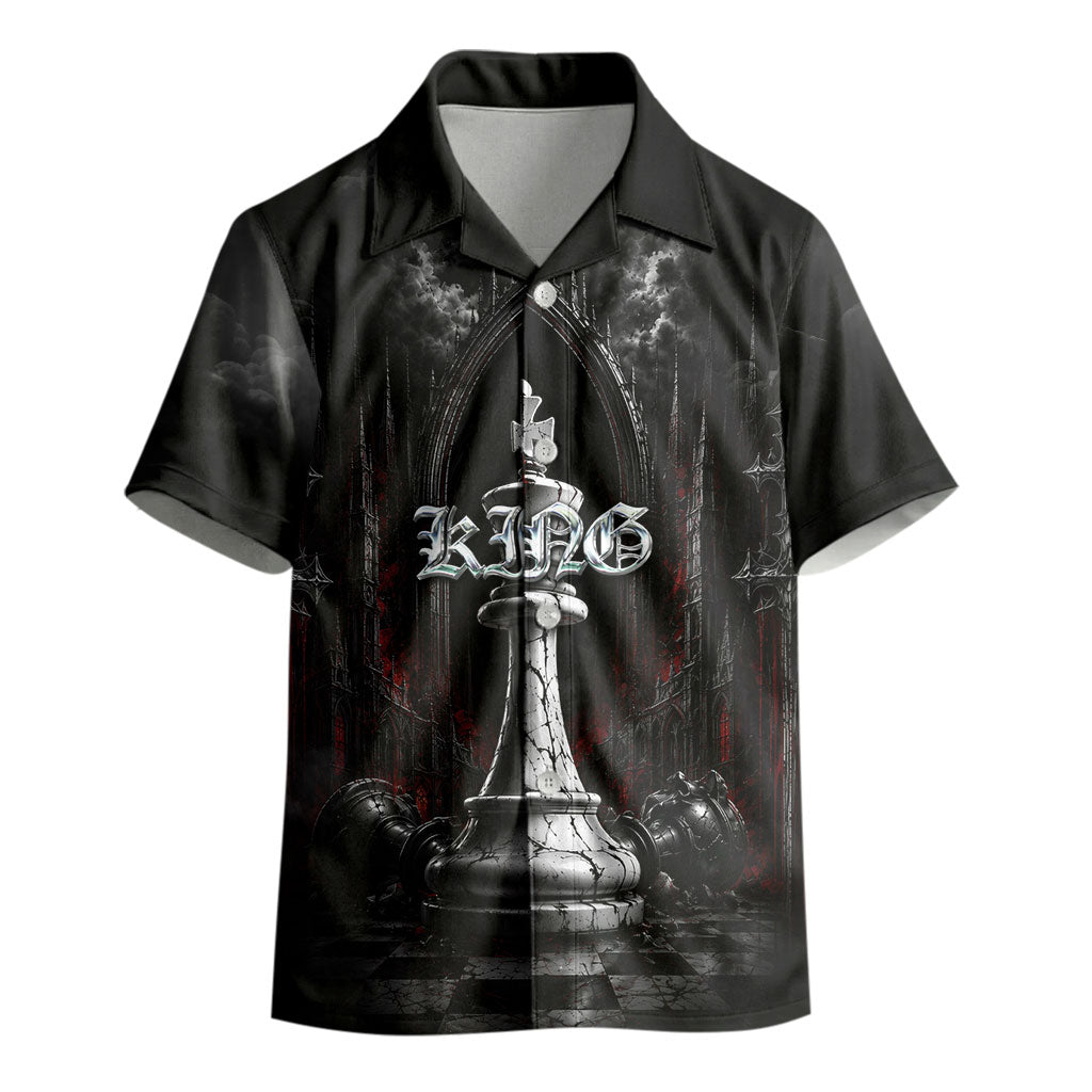 King Chess Piece Kid Hawaiian Shirt Dark Gothic Fantasy Board Game Art
