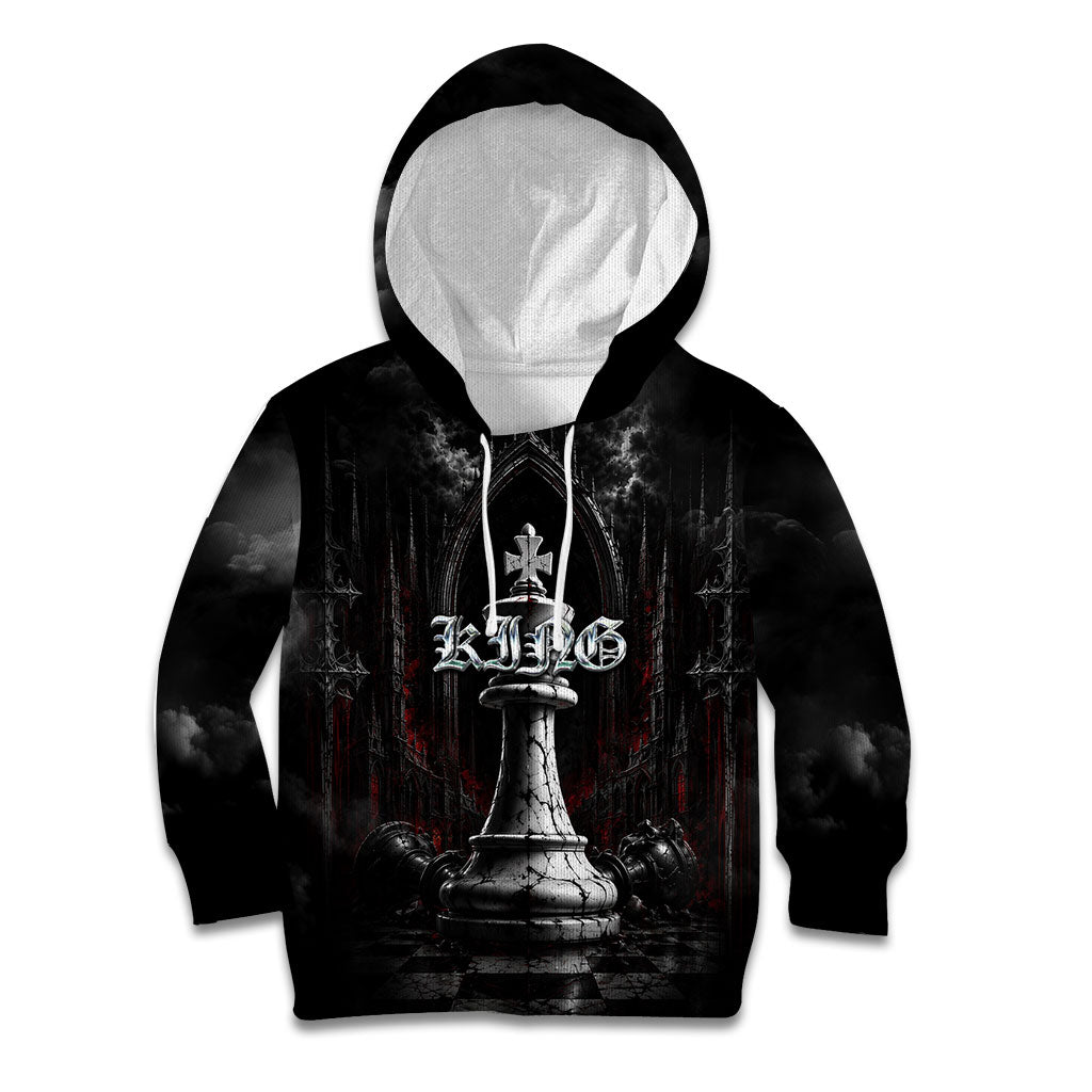 King Chess Piece Kid Hoodie Dark Gothic Fantasy Board Game Art