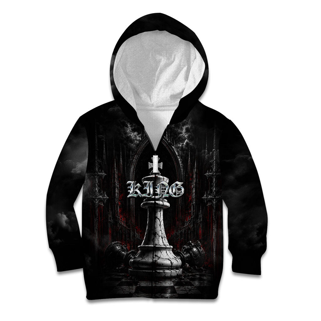 King Chess Piece Kid Hoodie Dark Gothic Fantasy Board Game Art