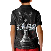 King Chess Piece Kid Polo Shirt Dark Gothic Fantasy Board Game Art