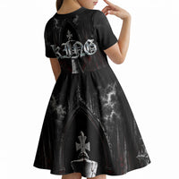 King Chess Piece Kid Short Sleeve Dress Dark Gothic Fantasy Board Game Art