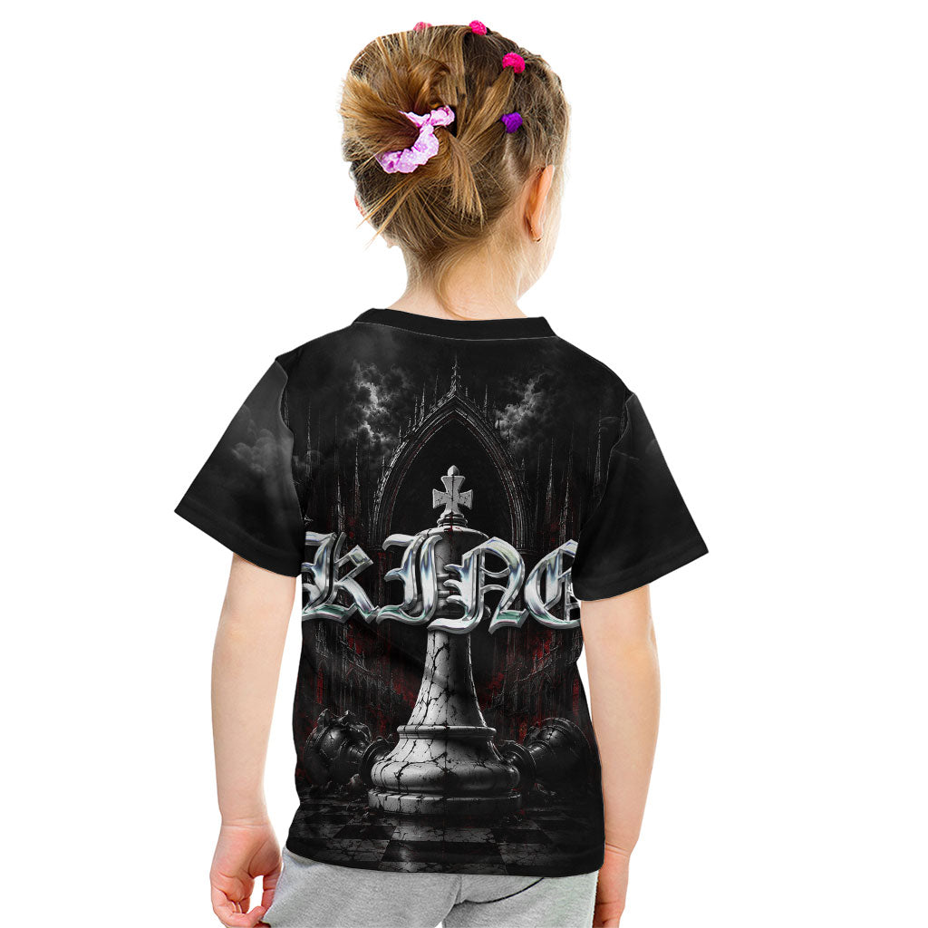 King Chess Piece Kid T Shirt Dark Gothic Fantasy Board Game Art