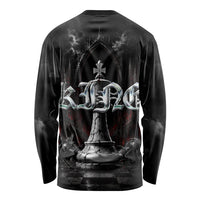 King Chess Piece Long Sleeve Shirt Dark Gothic Fantasy Board Game Art